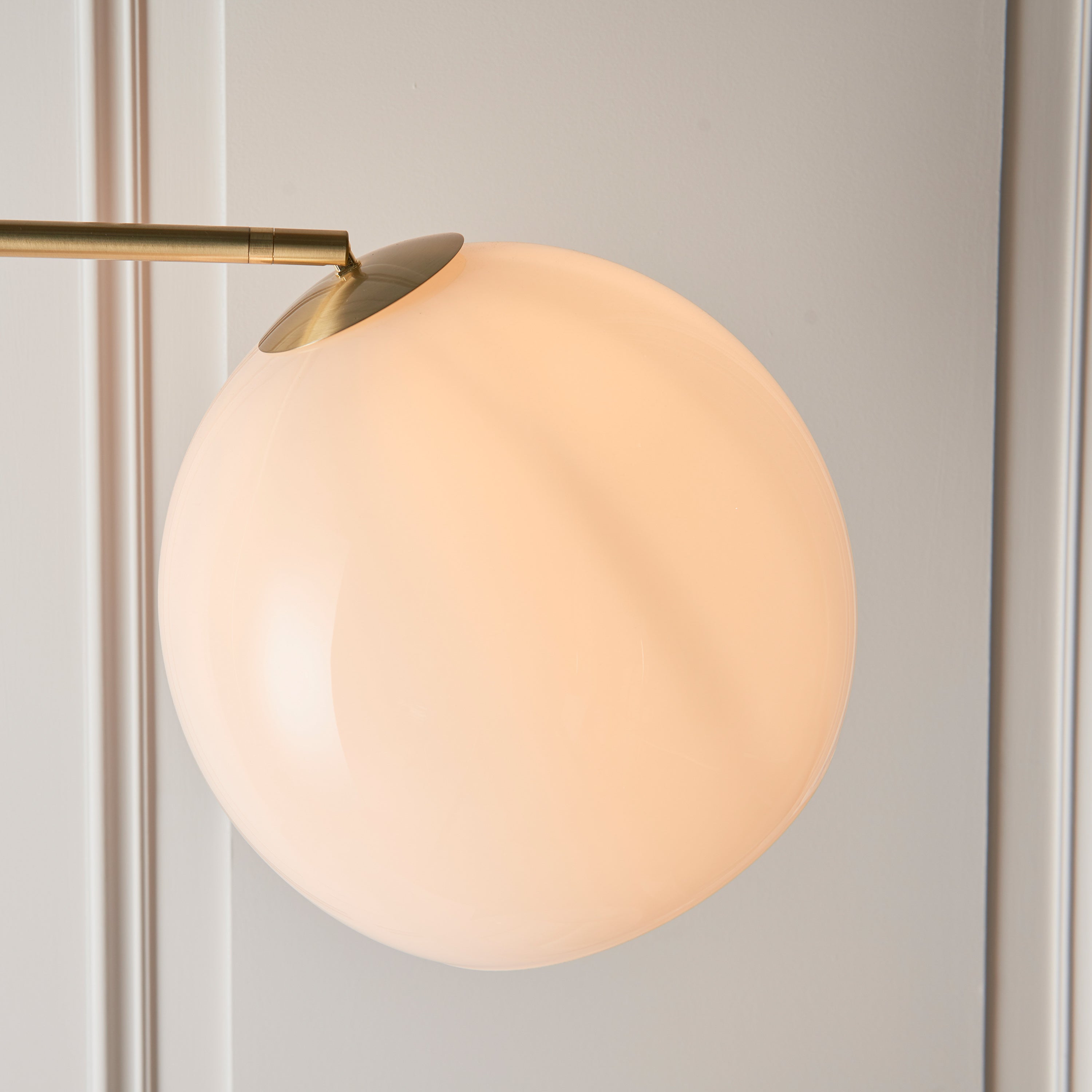 Alser Gold Orb Floor Lamp with White Marble Base